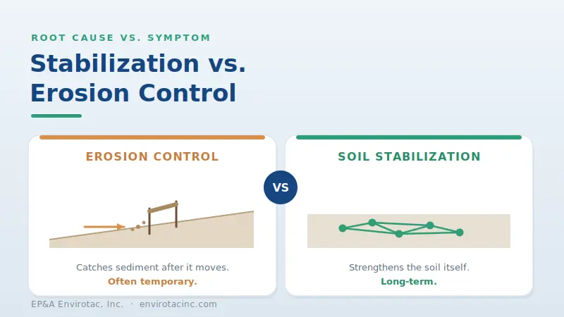 Soil stabilization versus erosion control