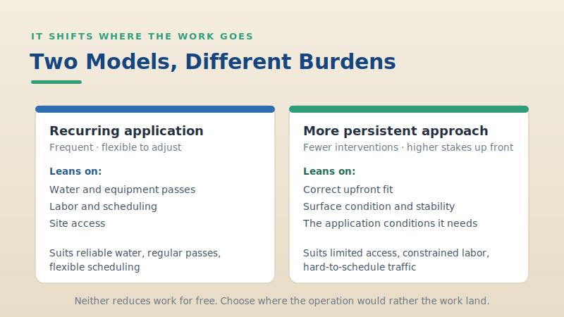 A recurring application model versus a more persistent approach and what each one leans on